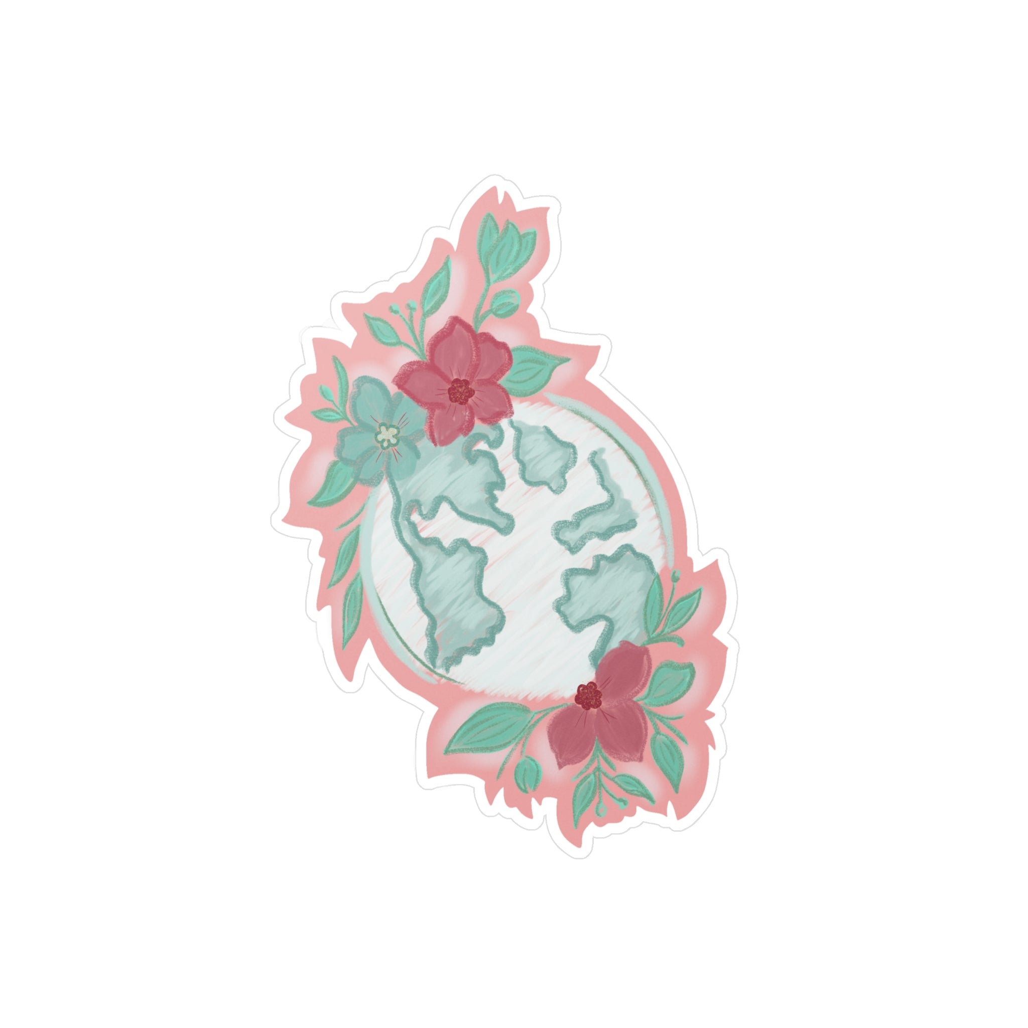 Flower Globe Vinyl Sticker