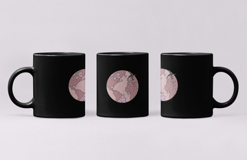 Pink Earth Coffee Mug - Black 11oz